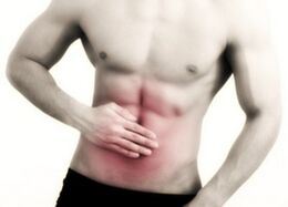 Abdominal pain with sovereignty lesions