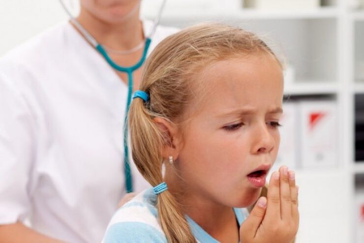 coughing with the presence of parasites in the child's body